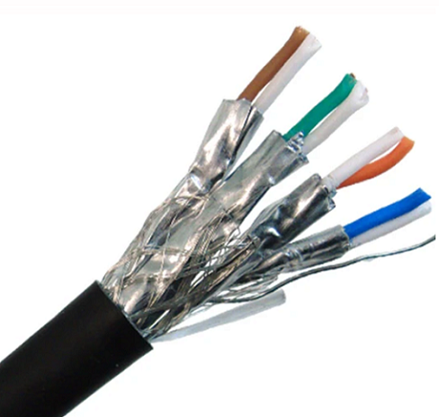 Ethernetni kabel CAT7A v razsutem stanju, 10G notranji / zunanji dvojno zaščiten poln baker S / FTP, 23 AWG 1000ft